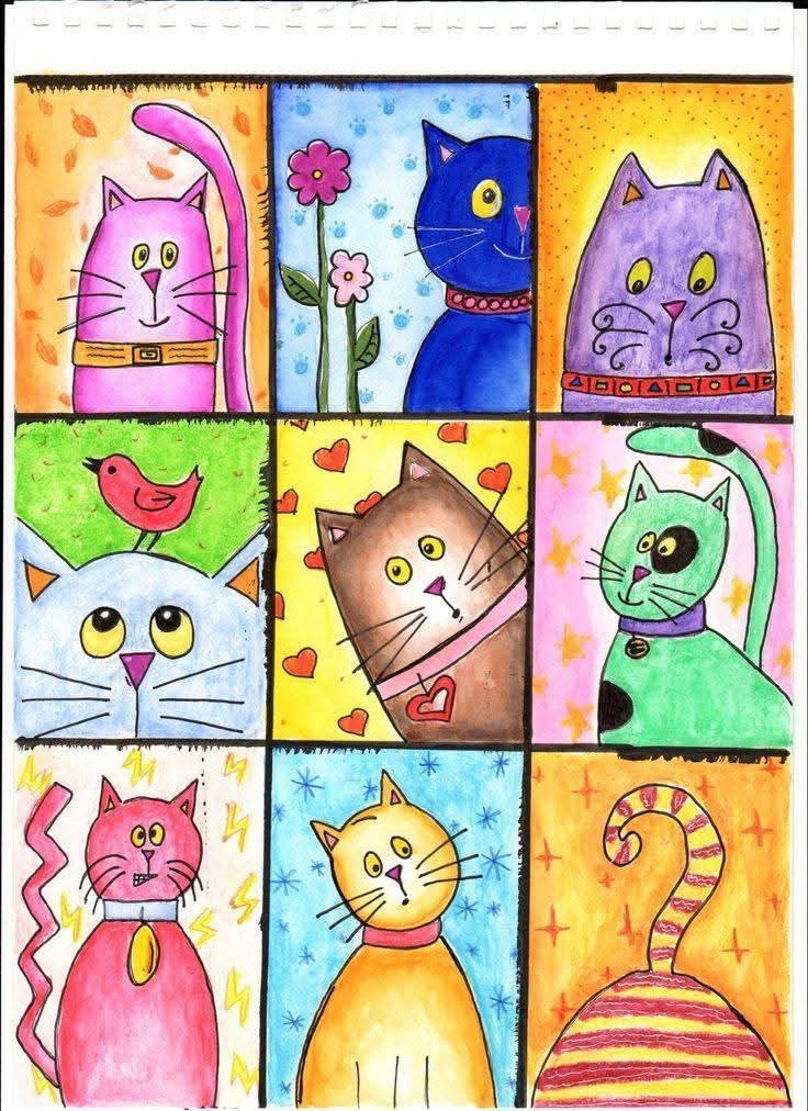 Котики - &amp;quot;раскраски&amp;quot;.